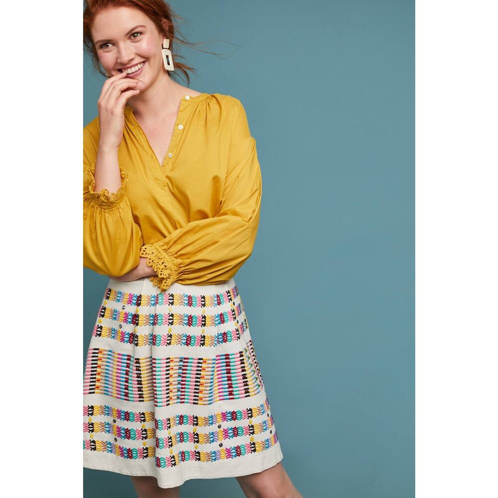 Akemi + Kin Beaded Rainbow Skirt Blue Motif - Us 4/Uk 8